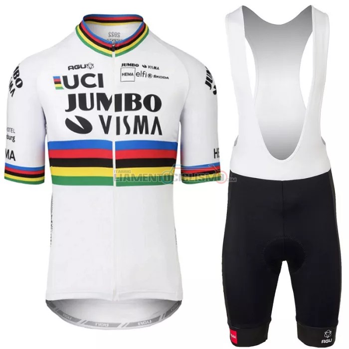 Abbigliamento Ciclismo Jumbo Visma Manica Corta 2022 Bianco